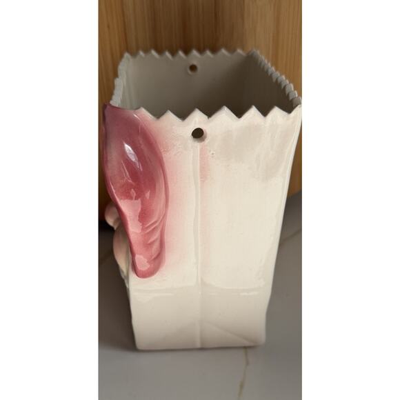 Vintage Santa Claus Face Ceramic 7x5 Inch Sack Christmas Bag Holidays - Picture 3 of 7